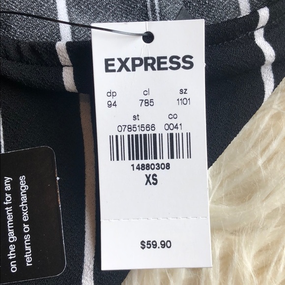 SOLD! Express NWT black & white stripe midi dress - Picture 5 of 6